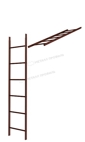 Лестница кровельная стеновая дл. 1860 мм без кронштейнов (8017) ― приобрести в интернет-магазине Компании Металл Профиль по приемлемой цене.